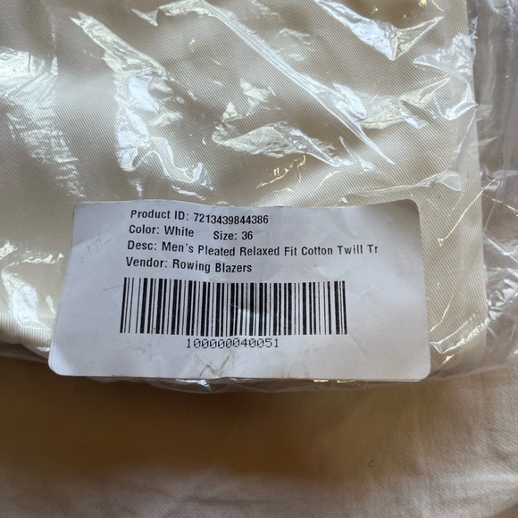 MEN'S PLEATED RELAXED FIT COTTON TWILL TROUSERS - Picture 4 of 6